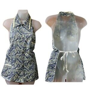 PE 1995 Backless French Artisan Remade Boho Chic Festival Paisley Top LG